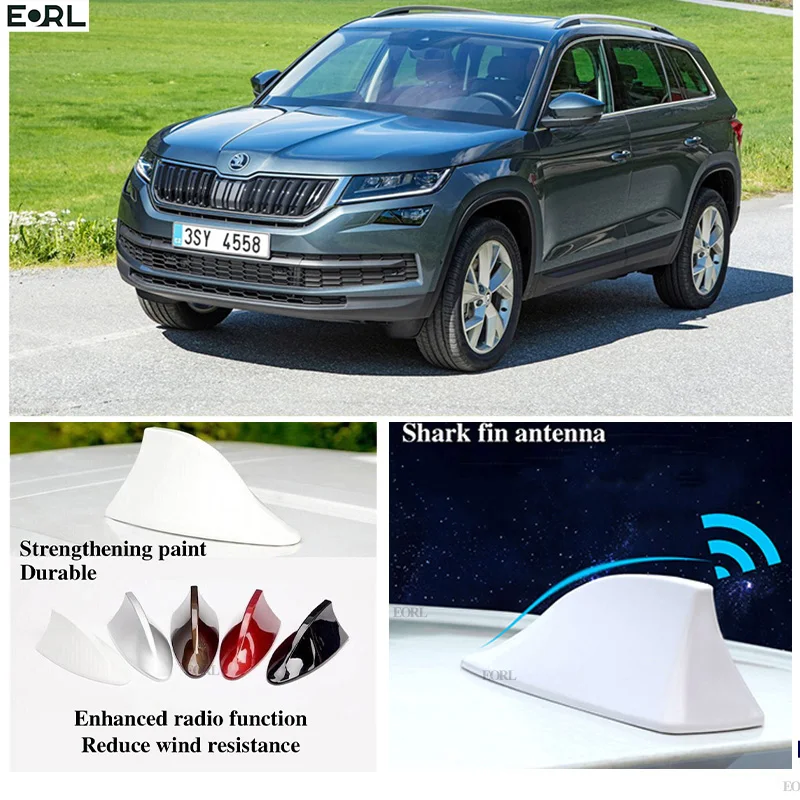 

Антенна для Skoda Kodiaq Акулий плавник усилитель сигнала супер антенны водонепроницаемый усилитель сигнала FM/AM радио антенны