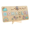 Wooden Puzzle for Toddler Name Puzzle Color Sorting Toy Learning Board Preschool Kids Educational Toy 3