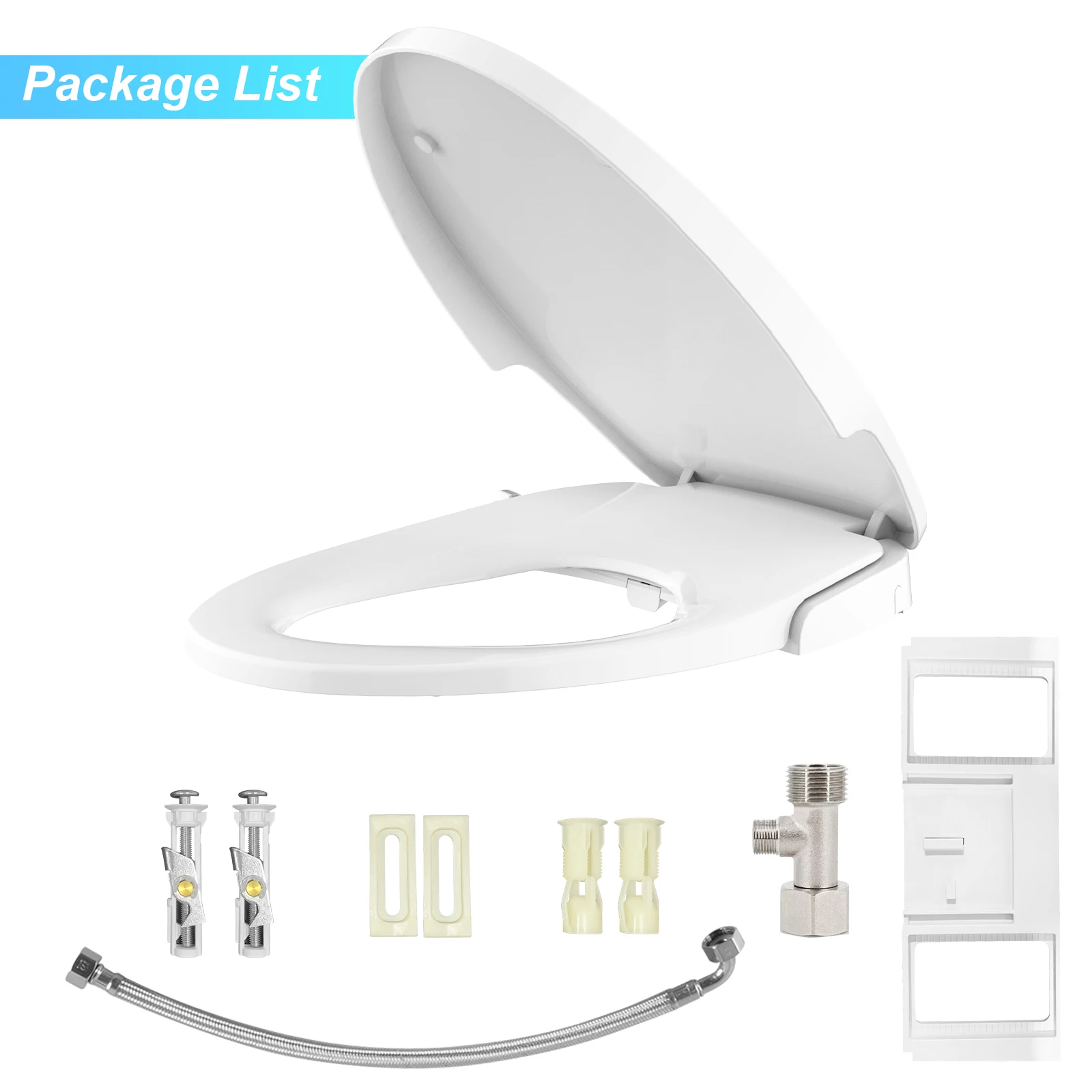 Bidet Toilet Seat, Premium Non-Electric Elongated Bidet Toilet Seats with Dual Nozzle, Easy to Install and Use