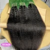 2x6 HD Lace Closure Kinky Straight Human Hair Preplucked Bleached Knots Invisible Lace Natural Color 100% Unprocessed Raw Hair 3