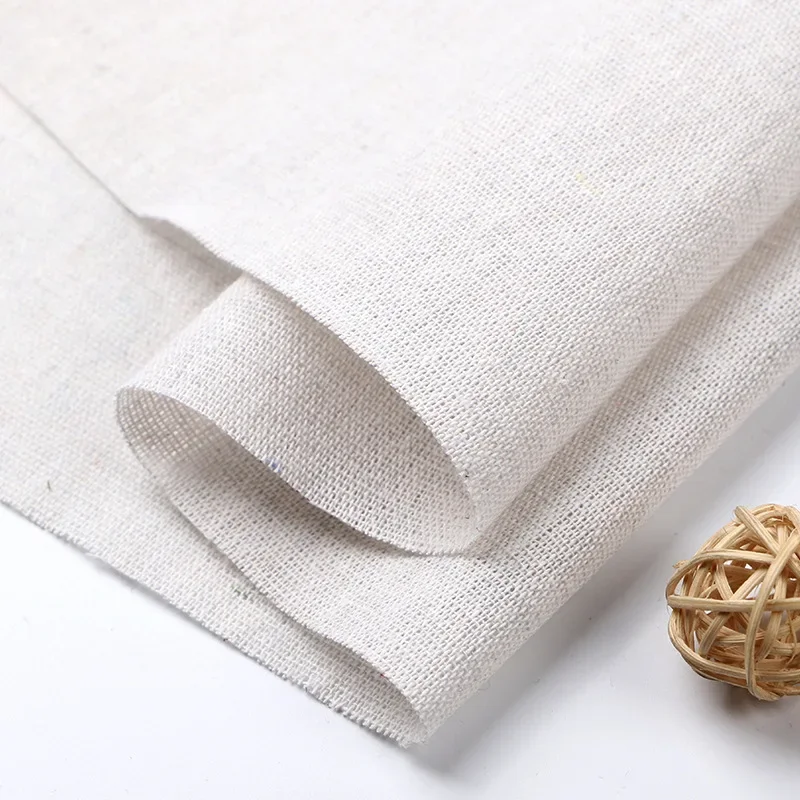 200 /300/500cm X150cm Textile Cotton Linen Gray Fabric Vintage Clothing Pillow Tablecloth Gift Doll's Fabrics Plain White Yellow