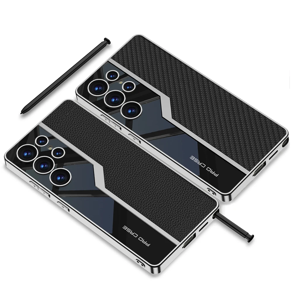 Thin TPU Soft Supercar Footage S25Ultra Case For Samsung Galaxy S23 S24 S25 Ultra 5G Phone Case Plating Leather Protection Cover 6