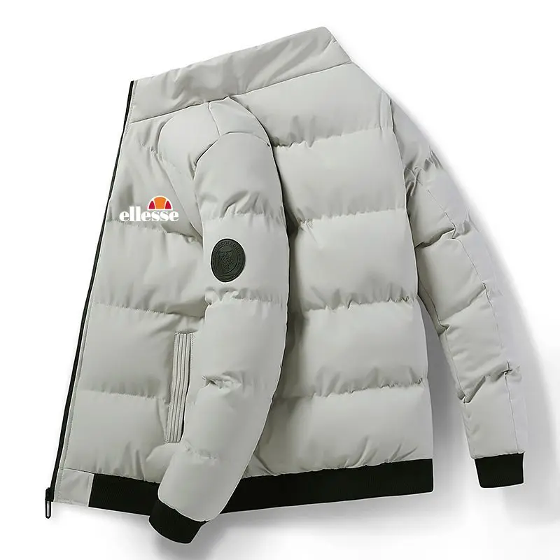 Men Winter Coat Autumn and Winter Men's Korean Style Zipper Casual Jacket Pilot Coat Scarf Collar Fashion Thin
