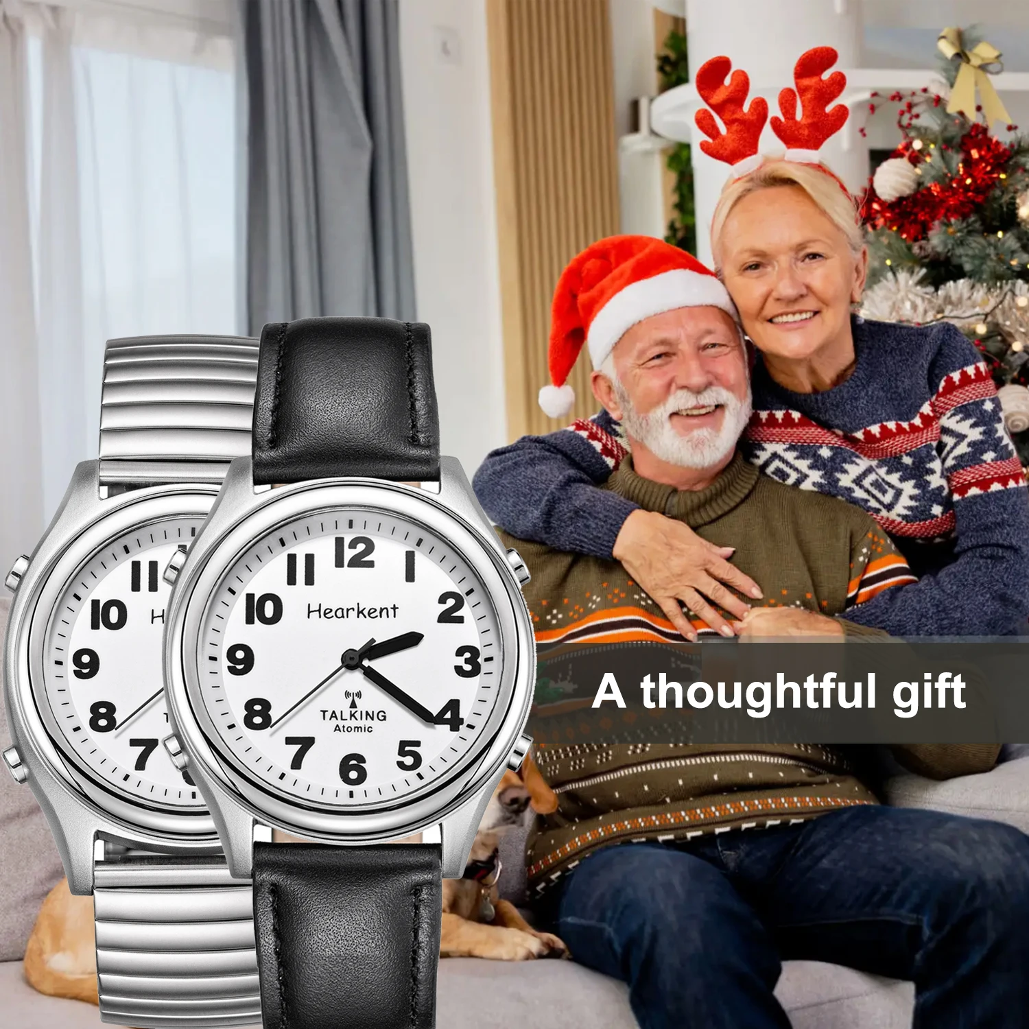 Hearkent Talking Watch Men Radio Controlled Self-Setting English Accent Blind People Visually Impaired Or Elderly Quartz Watches