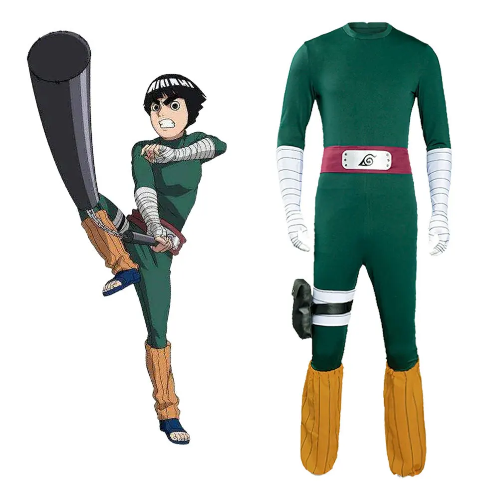Hot Selling Ninja Rock Lee Full Set Jumpsuit for Adult Kids Halloween