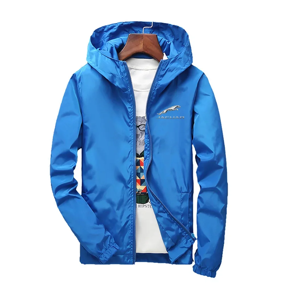 Men Spring Autumn Casual Outdoor Zipper Fashion Jacket Color Coat Hooded Sports Plus Size Thin Windbreaker Solid Trend Unisex
