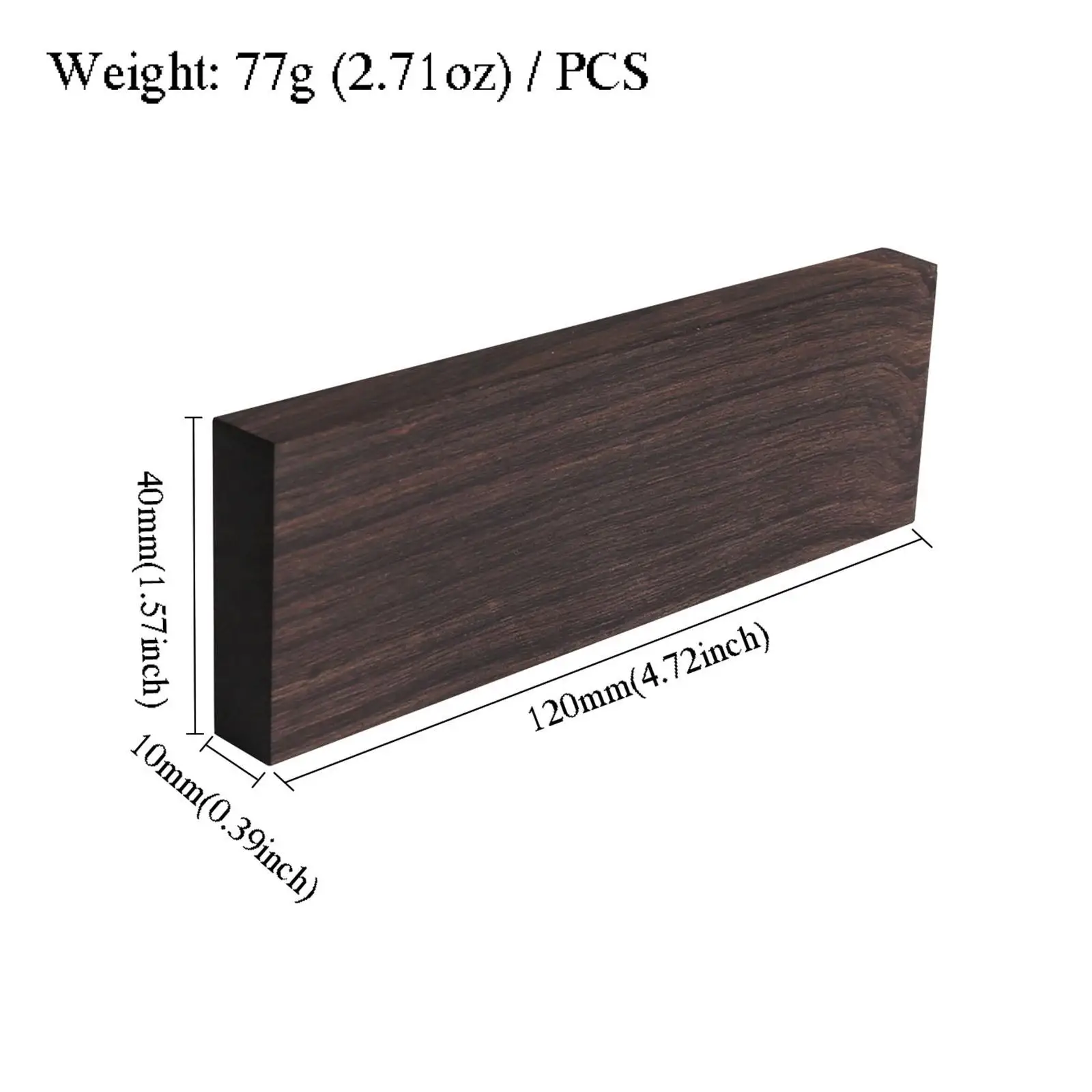 Ebony Lumber Wood Carving Smooth Surface Block Crafts Fade Resistant Musical Guitar Picks DIY Instruments DIY Material Lumber