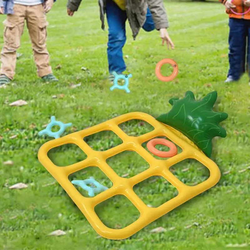 Inflatable Pool Toss Game Inflatable Toys Board Games Pineapple-Shaped Toss Game For Party & Pool Floating Set gift