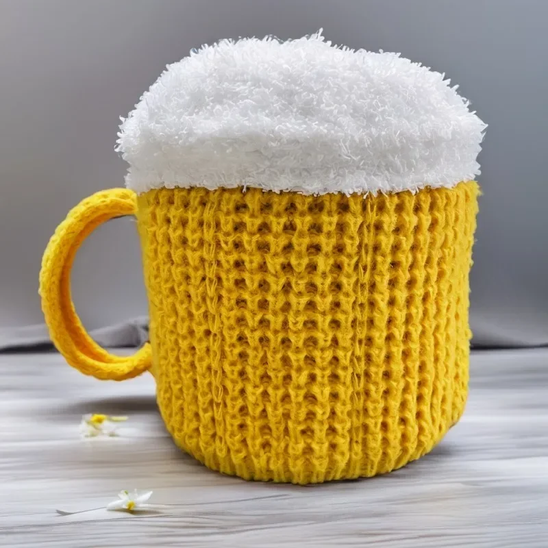 Knitted Caps Mens Woollen Hats Funny 3D Beer Cup Winter Warmth Knitted Wool Hat Women Men Beanie Unisex Hat New Year Presents Valentine's Fun Gift