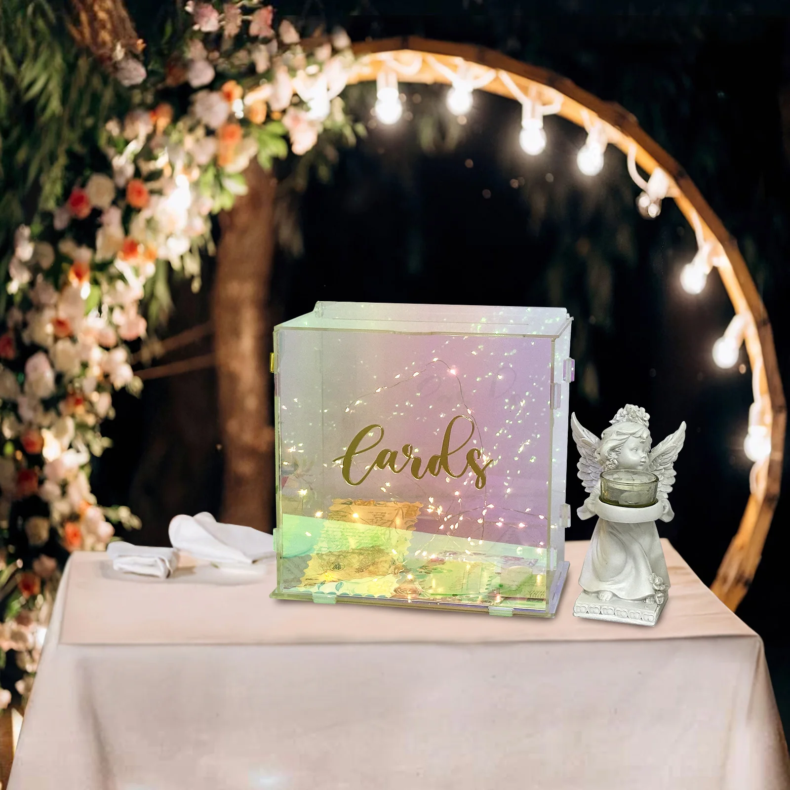 Acrylic Card Box Colorful Gift Card Box For Wedding Decorations Party Reception Anniversary Birthday Graduation