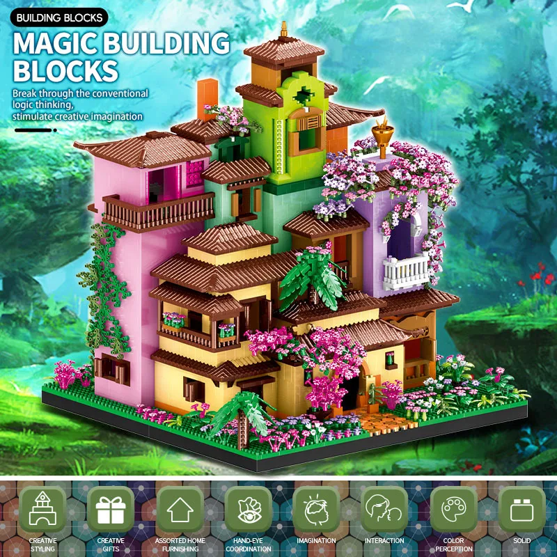 Magic Castle Building Blocks Diy Street View Bricks Assembly Toys Boys Adult Home Decorations Children Kids