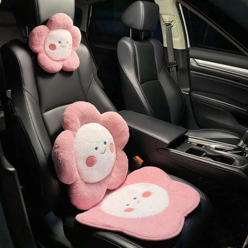 seemehappy Car Headrest Pillow, Flower Neck Pillow for Car,Comfortable Soft  Car Seat Pillow for Driving,Head Rest Cushion,Cute Neck Pillow for