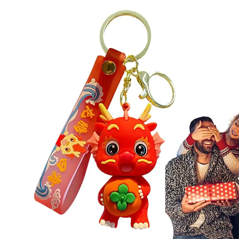 

Dragon Keychain National Wind Series 12 Zodiac Year Of The Dragon Keychain Lucky Pendant Christmas New Year Gift