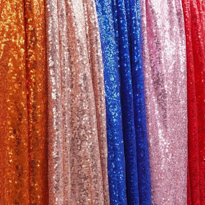 Sparkling Sequin Embroidered Mesh Fabric for Elegant Decor & Fashion