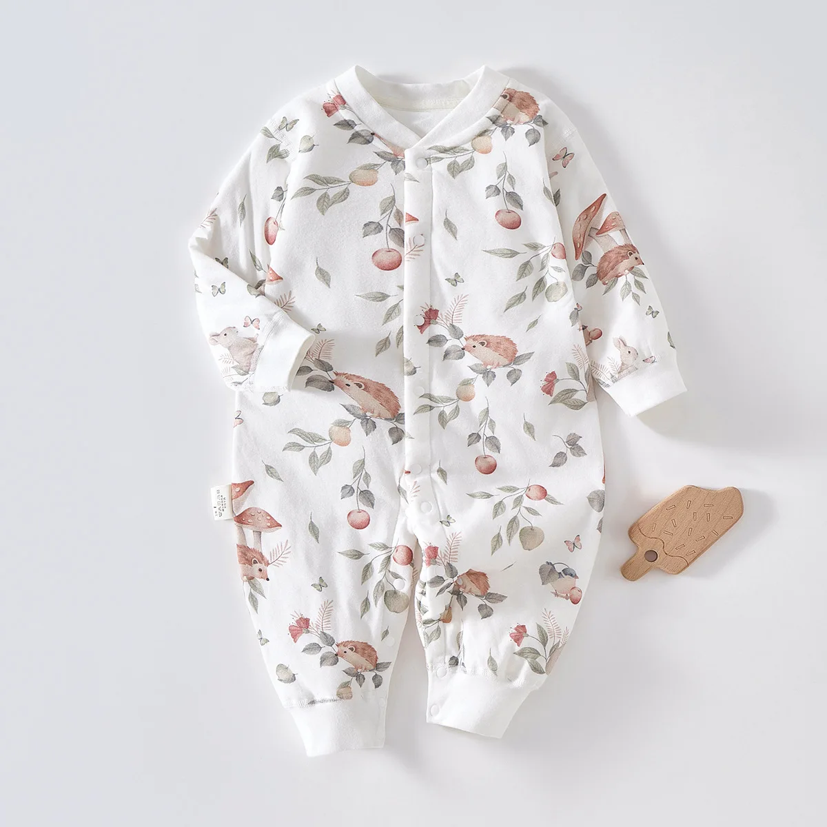 Зимняя одежда для маленьких мальчиков и девочек, теплые плотные комбинезоны с милым мультяшным принтом в Корейском стиле, комбинезон для новорожденных, детская одежда от 0 до 3 месяцев, BC876