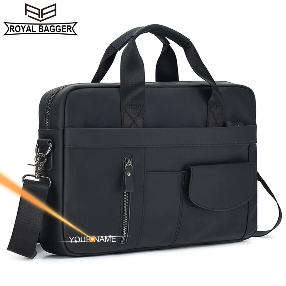 

Royal Bagger Genuine Cow Leather 15.6" Laptop Computer Briefcase for Men Large Capacity Business Shoulder Messenger Bag 6504