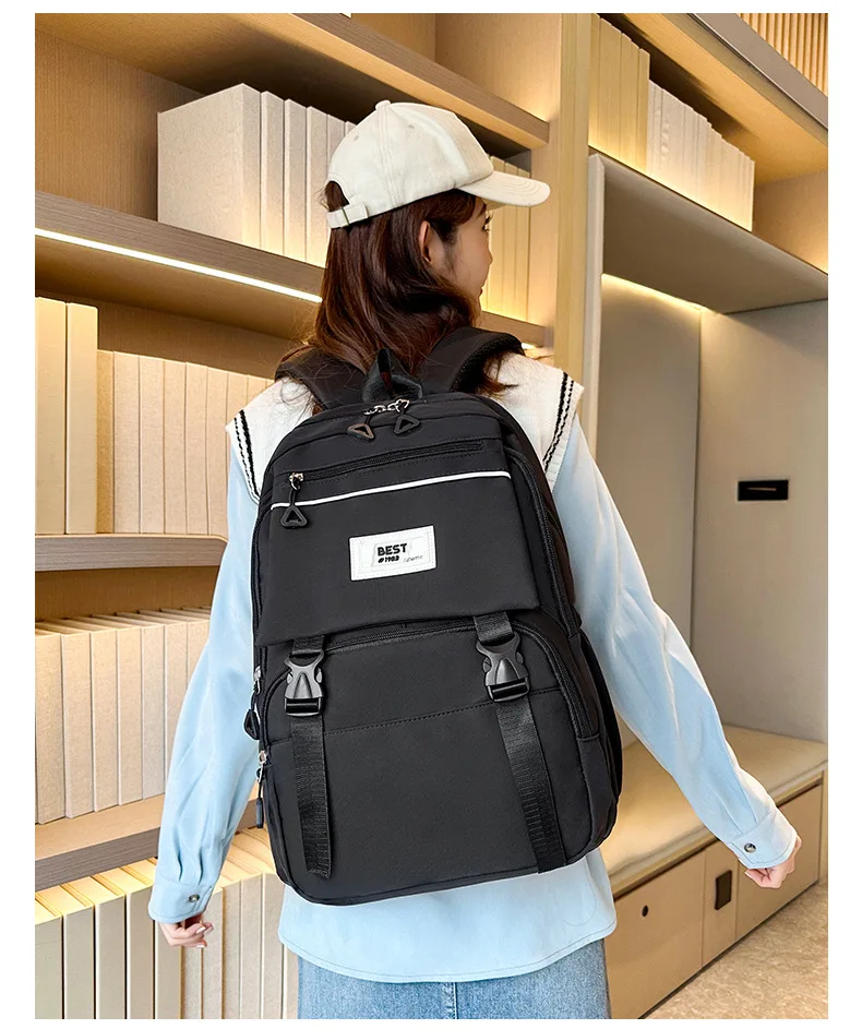 2026 Neuester modischer, verdickter Rucksack für Mittelschulmädchen, große Kapazität, einfacher und vielseitiger, hochwertiger Rucksack im Angebot – Detail 22