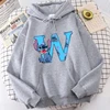 Cute Kawaii Disney Lilo & Stitch 26 English Letters Print Hoodie Y2K Hoody Sweatshirts Women's Winter Hoodies Couple Streetwear 2