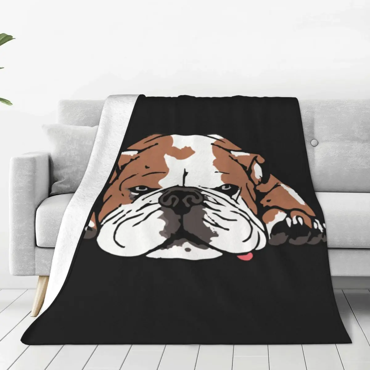 

English Bulldog Soft Durable Blanket Funny Dog Camping Throw Blanket Winter Funny Custom DIY Flannel Bedspread Sofa Bed Cover