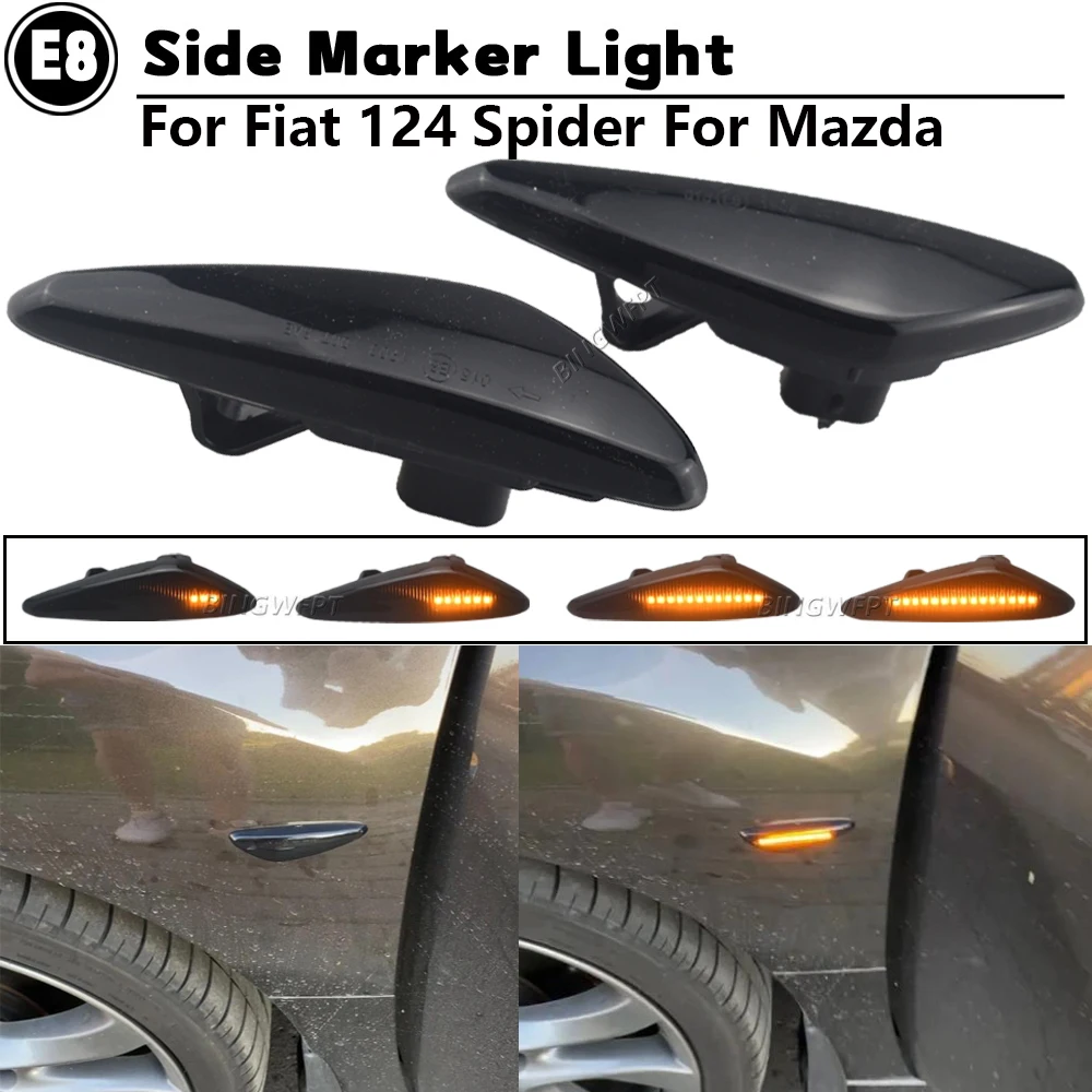 Coppia Di Indicatori Anteriori A LED Per Parafango | Fumé Per Mazda 5/6/MX-5 E Fiat 124 Spider - 5