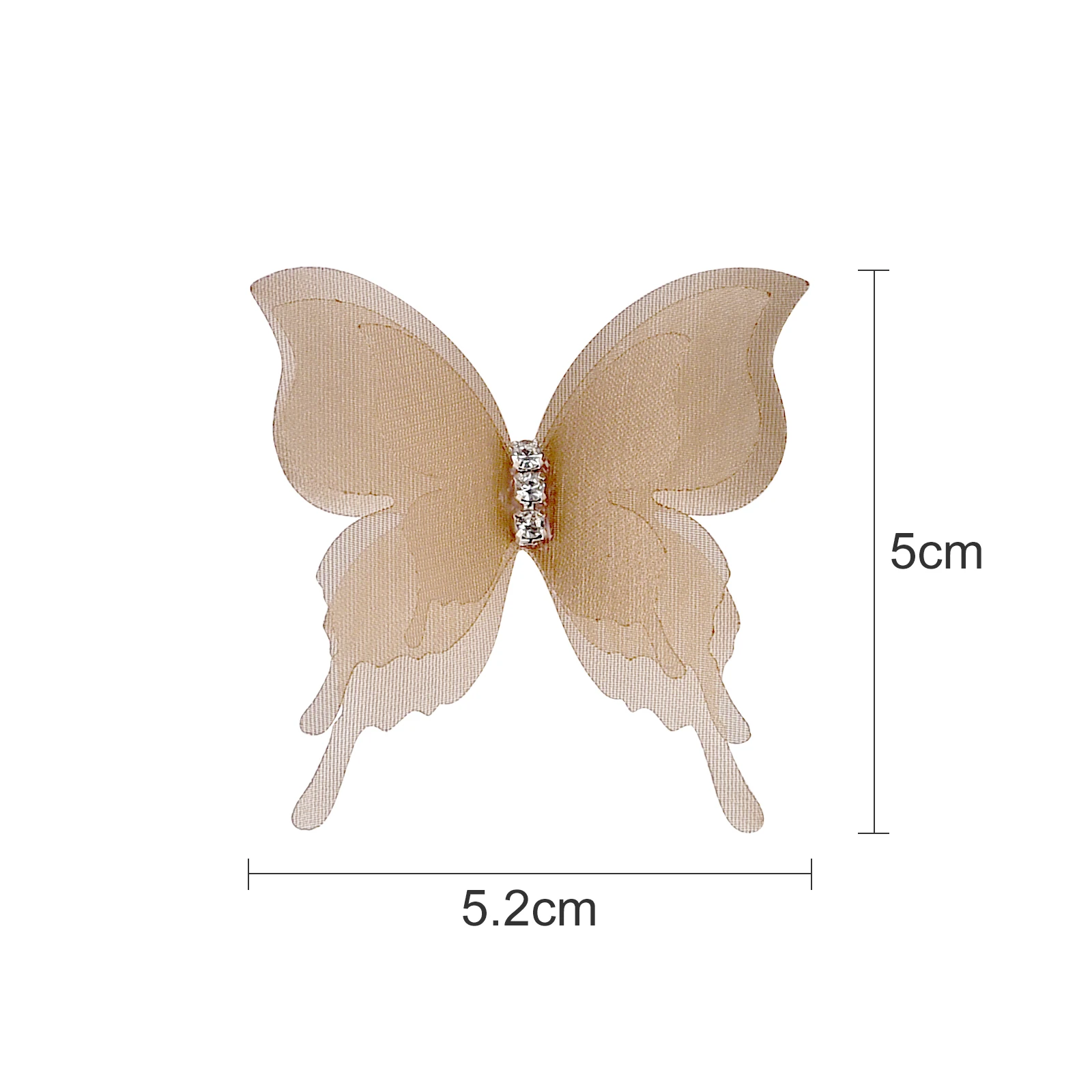 20pcs/Bag 3D Organza Butterfly Rhinestone DIY Handmade Craft Clip Earrings Jewelry Decor Embroidery Patch Garment Accessories