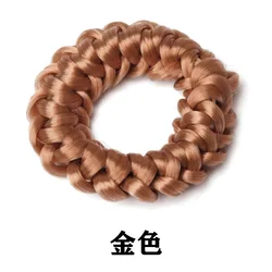 Elastic Braid Hairband with Hairstyling Fixator and Hair Loops Accessories (Gold)