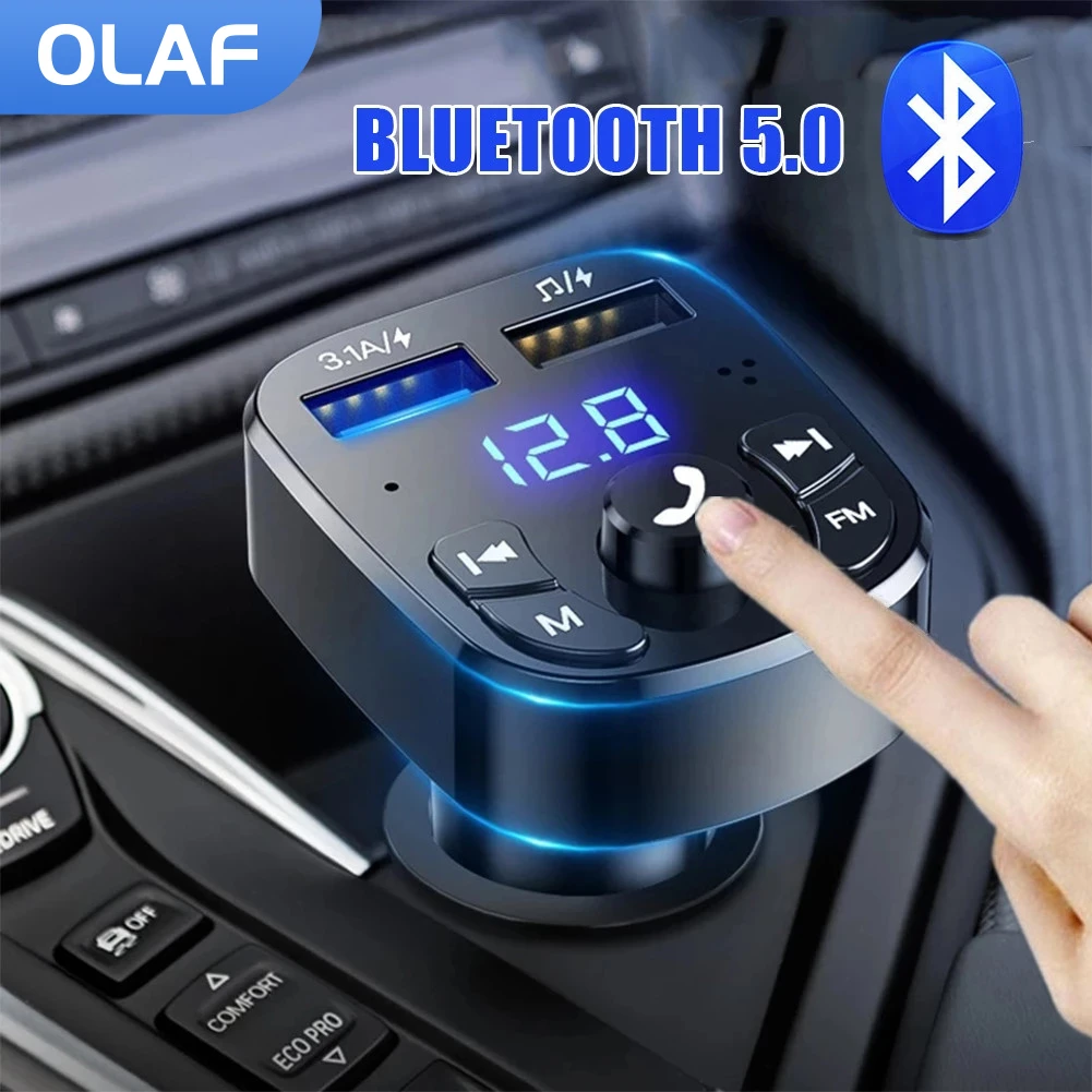 3.1A Fast Car Charger Bluetooth 5.0 FM Transmitter Wireless Handsfree Audio Receiver Auto MP3