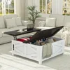 36" Farmhouse Lift Top Coffee Table with Storage, Square Coffee Table with Charging Station, Living Room Center Table 3
