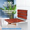 Upgraded ADA Compliant Folding Teak Shower Seat Wall Mounted - Larger Teak Shower Bench, Home Care Folding Shower Seat 3