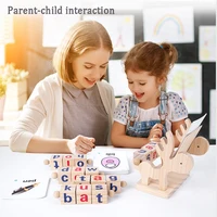 Montessori Wooden Toys Spelling Words Games Letter Learning Fine Motor Training  Early Education Cognition Matching Toy For Kids 2