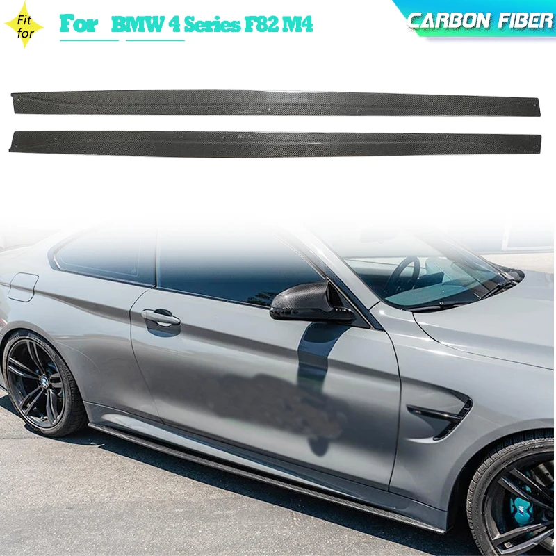 

Carbon Fiber Car Side Skirts Extensions For BMW 4 Series F82 M4 Coupe Convertible 2-Door 2014-2020 Racing Side Skirt Apron Lip