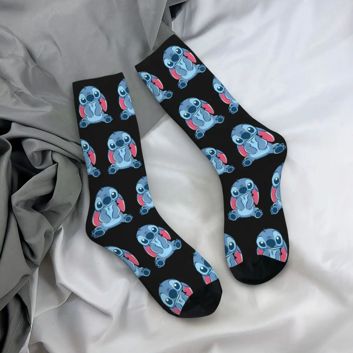New Lilo And Stitch Socks Men\'s Women\'s Funny Happy Stitch & Scrump Socks Spring Summer Autumn Winter Middle Tube Socks Gift