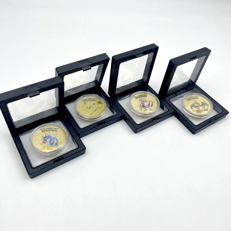 

Pokemon Gold Coin Metal Set Mewtwo Charizard Pikachu Venusaur Squirtle Anime Commemorative Medallion Collectible Pokeball Gift