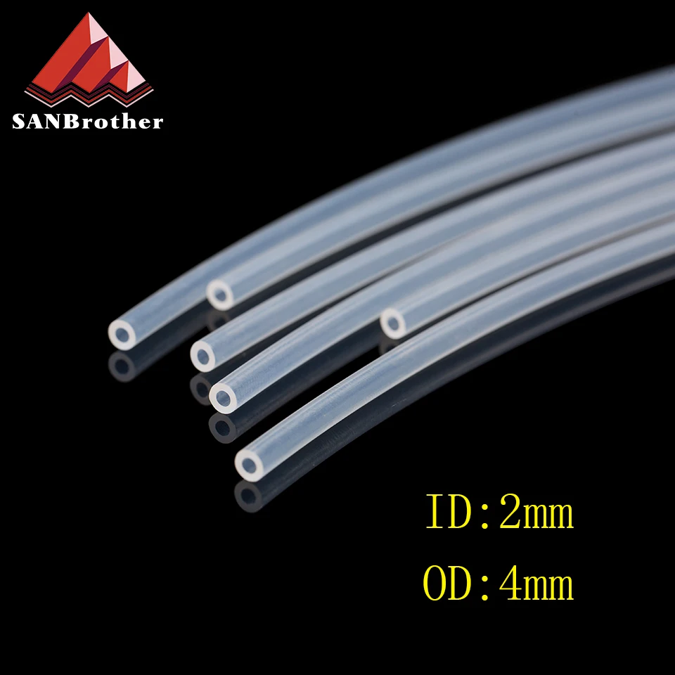 3D Printer parts 1M/2m PTFE Tube Clear PiPe PFA 2x4mm For V5/V6 1.75mm Extruder J-head hotend