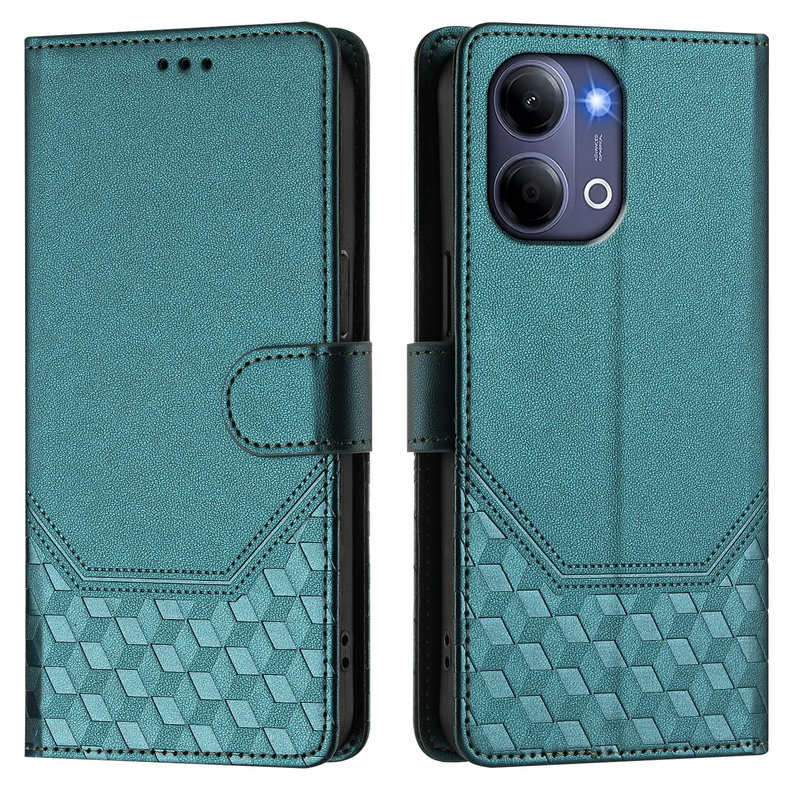 Classic Embossed Leather Flip Wallet Phone Case Cover