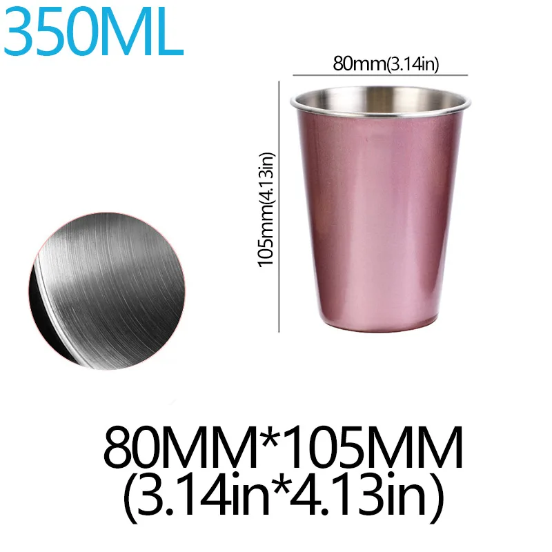 thumbnail image 1 of 350/500ml 304 Stainless Steel Metal Cup Beer Cups Wine Coffee Household Office Bar Travel Camping Mugs Drinking Coffee Tea Mug, 1 of 5