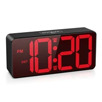 ORIA Digital Alarm Clock Battery Powered LED Alarm Clock Large Display Small Clock With Dual Alarm，DST, Snooze for Home Office 1