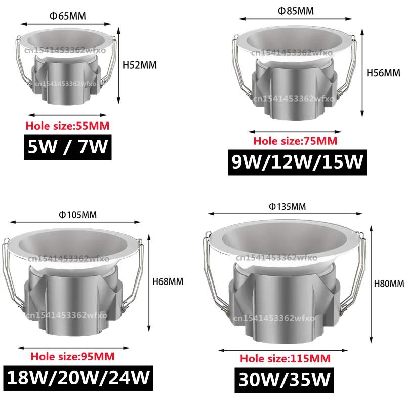 LED Downlight IP65 waterproof downlight LED spotlight Embedded COB ceiling light AC110V-220V bathroom kitchen balcony toilet lighting bulb