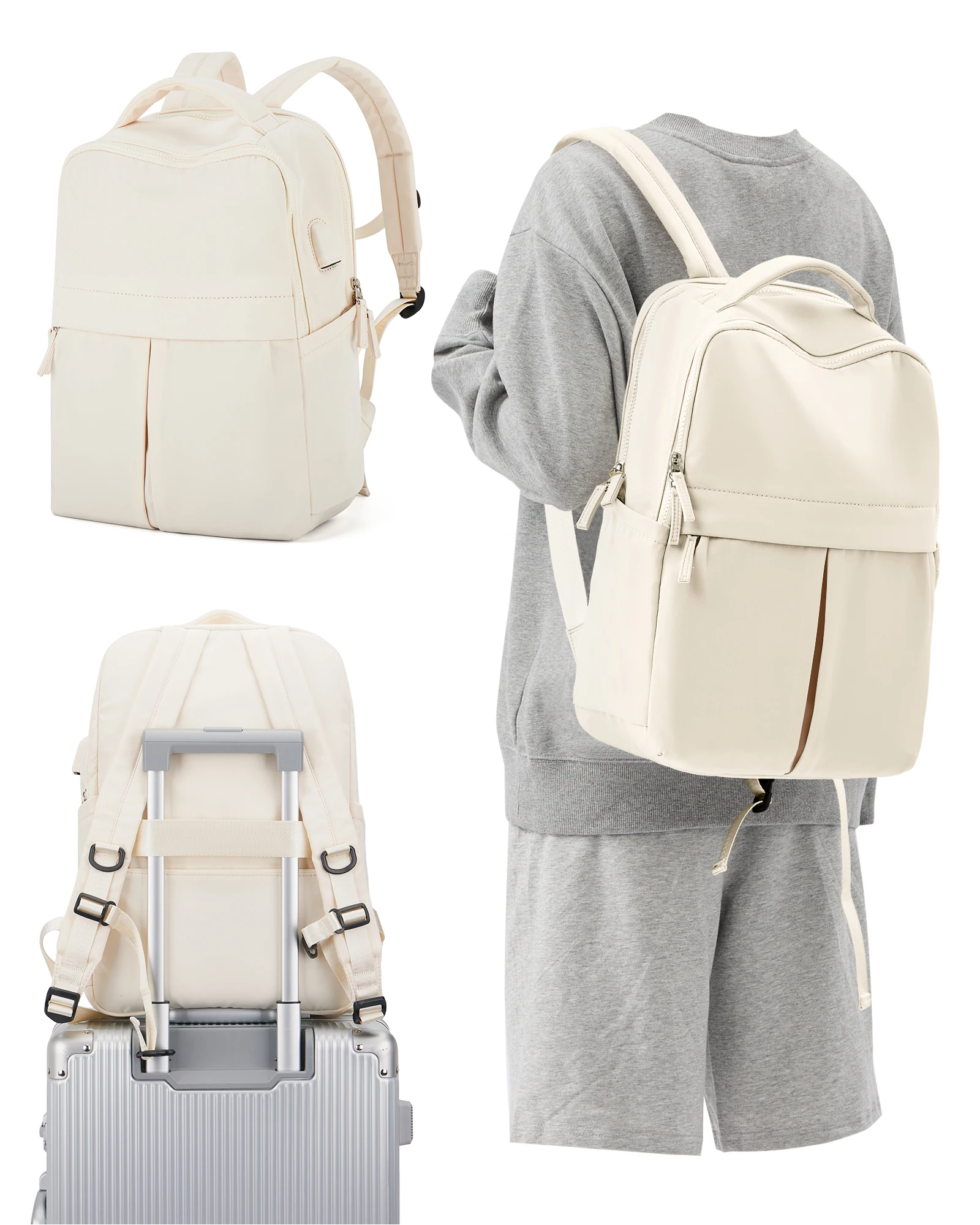 حقيبة ظهر نسائية مخصصة للكمبيوتر المحمول، مناسبة ل...