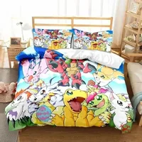 الرقمية الوحش غطاء لحاف ثلاثية الأبعاد ديجمون رائعة الطباعة الرقمية طقم سرير المعزي السرير الشباب ديكور المنزل الاطفال الأولاد هدية 2