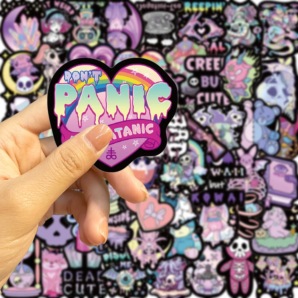 

10/28/56pcs Dark Gothic in Europe and America Stickers Decals Cartoon Graffiti DIY Notebook Luggage Wall Decoration PVC Sticker