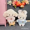 10cm cotton doll winter loop down sweater with shoulder strap pants set, cute doll changing outfit 4