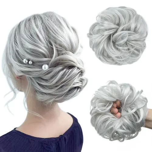 Synthetic Messy Hair Bun Extensions Big Curly Elastic Hair Scrunchies Hairpieces Chignon Donut Updo Hair Pieces for Women - Image 15