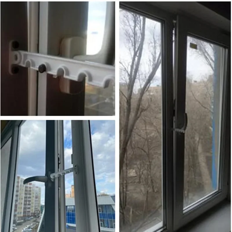 Window Lock Limit Plastic Steel Inner Opening Door And Wind Hook Window Ventilation Limiter Retainer Child Safety Wind Brace
