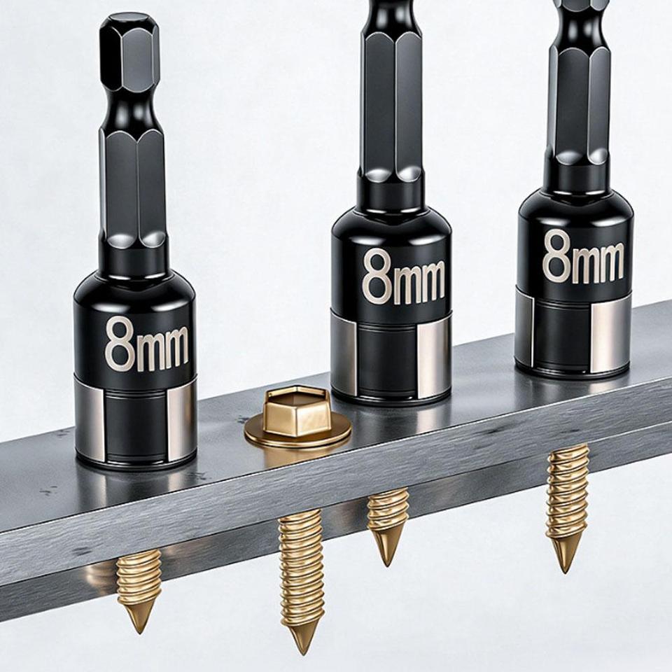  ﻿ 8mm Deep Air Impact Socket Hex Shank Impact Socket Bits Power Nut Driver For Torque Wrench Auto Repair Tools Ratchet 