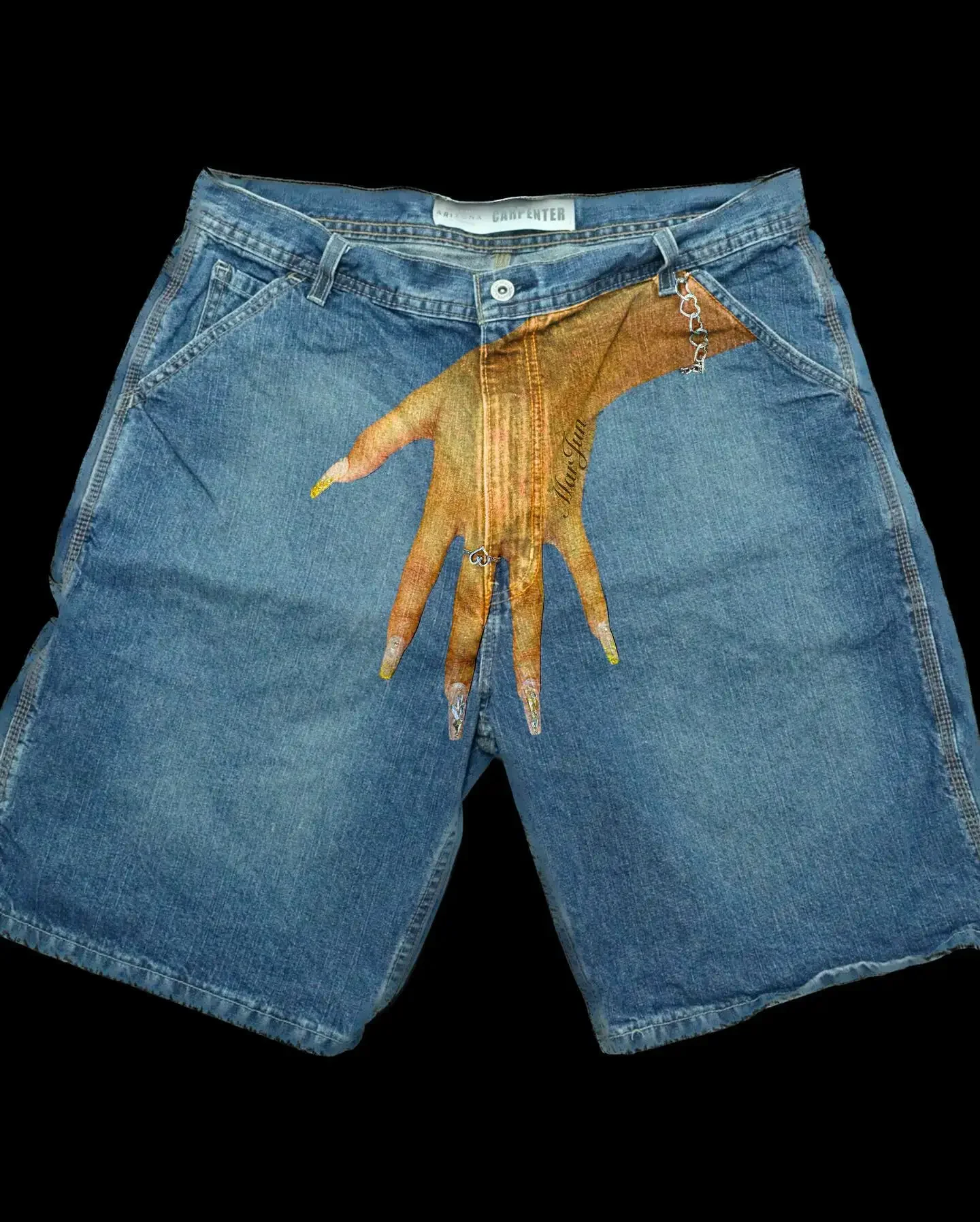 Mars マーズ ガーター付きショートパンツ 黒 サイズ26 Y2K Classics MAR-JUN Jorts Y2K Retro Blue Baggy Denim Gym Shorts