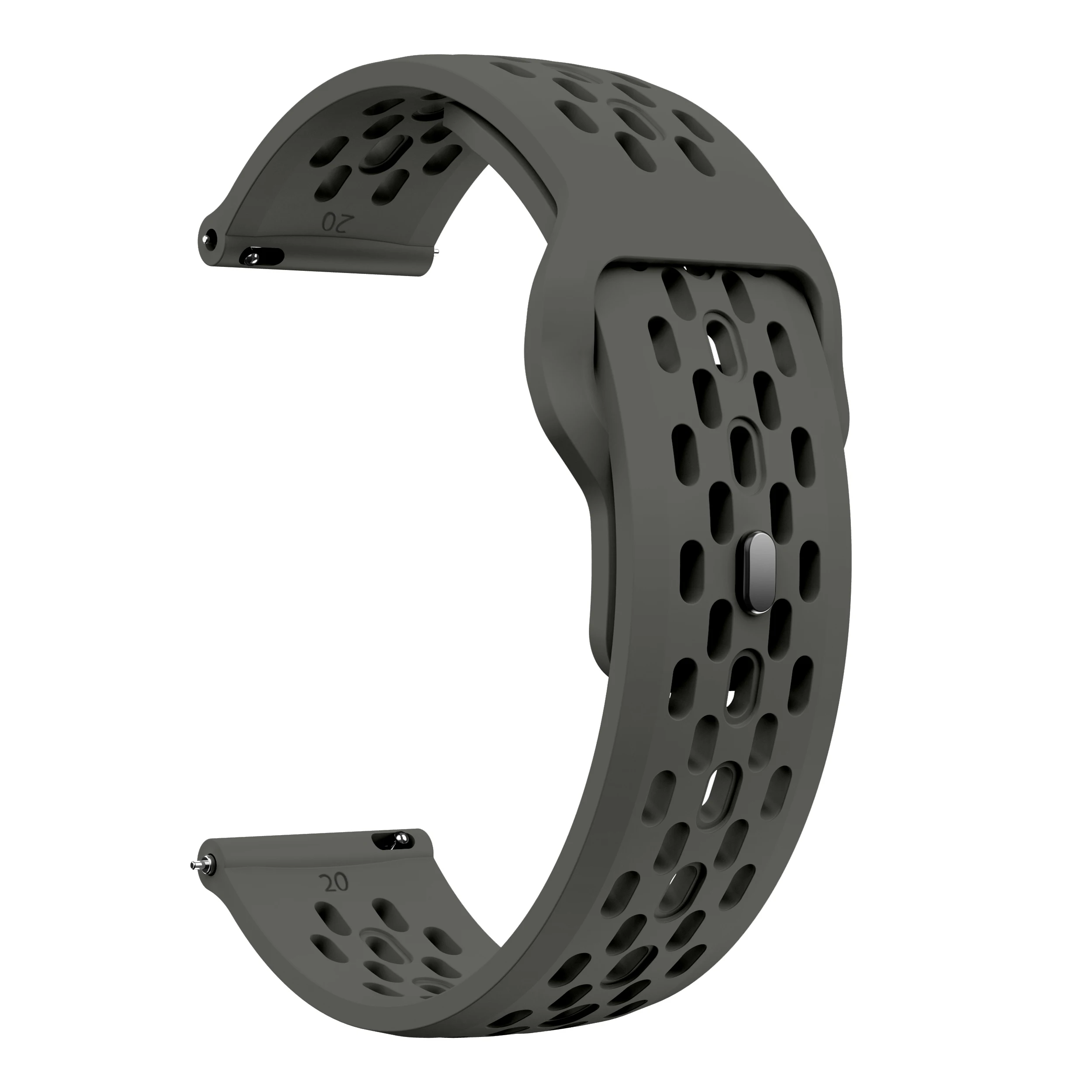 Silicone Breathe Band Strap, 18-22mm Adjustable Bracelet