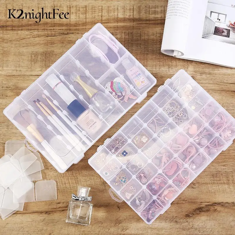 

36 Grids Plastic Container Box Jewelry Earring Bead Screw Holder Case Practical Adjustable Compartment Display Case Storage Box