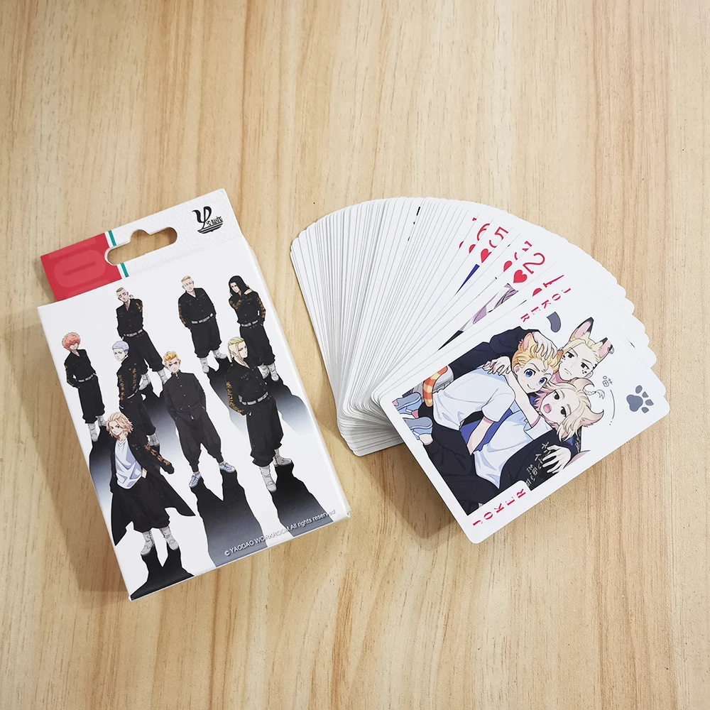 54 Pcs/set Anime Tokyo Revengers Poker Cards Toy Mikey Draken Cosplay Board  Game With Box Collection Gift - Game Collection Cards - AliExpress