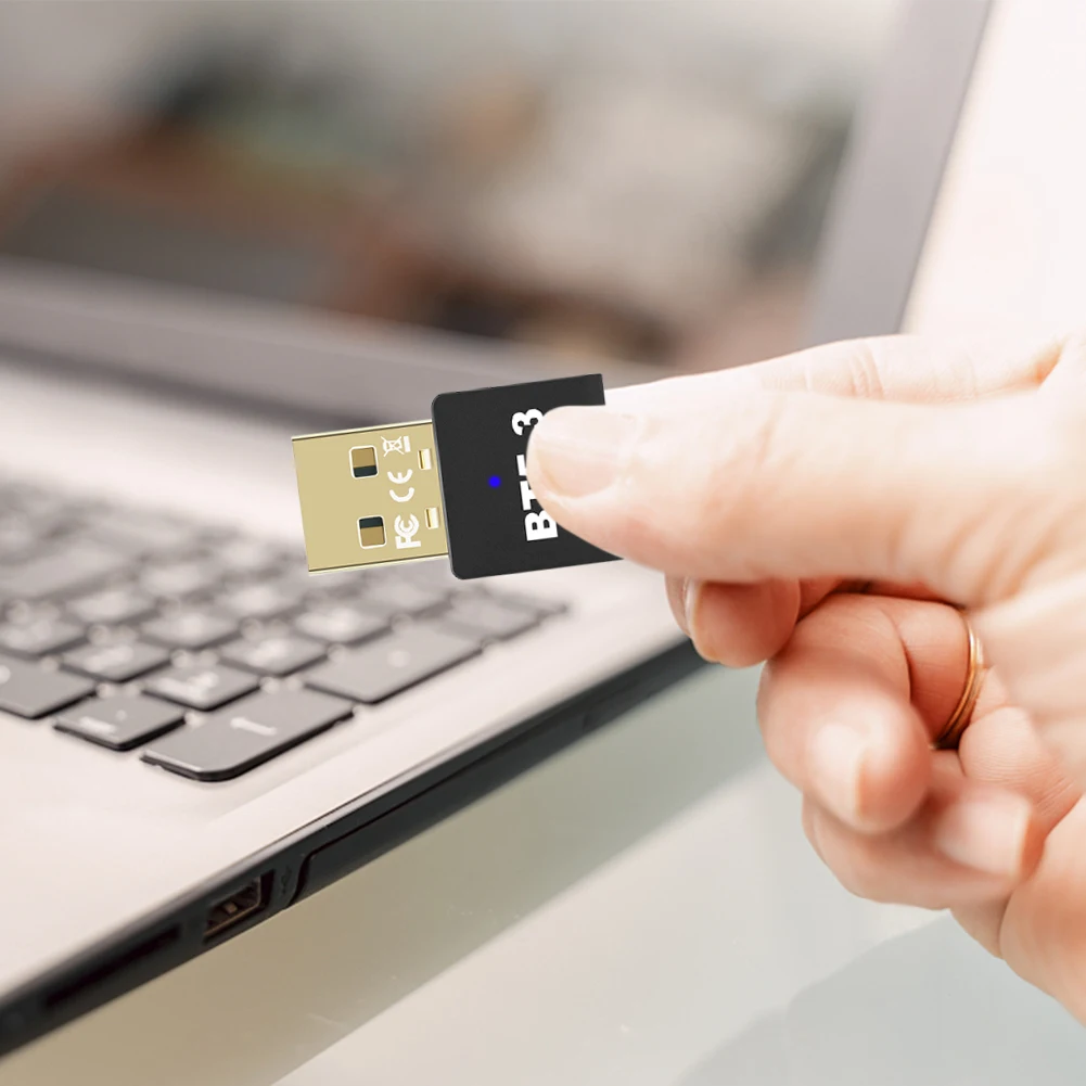 휴대용 USB 블루투스 호환 5.3 어댑터, 드라이버 프리 무선 USB 어댑터, 오디오 비디오 변속기 무선 송신기